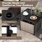 Costway Rattan Wicker Steel Side Table Outdoor Furniture Deck Garden Patio Pool Black/Gray/Brown
